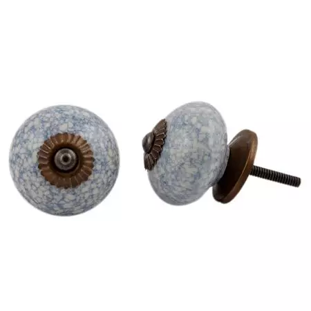 Light Blue Crackle Ceramic Drawer Knob